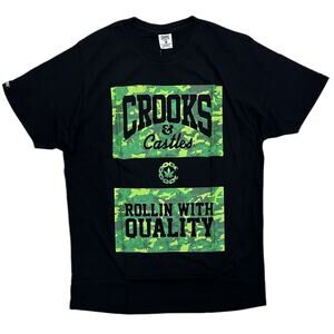 Crooks & Castles Men's T-Shirt Rollin With Quality Camo Short Sleeve Tee